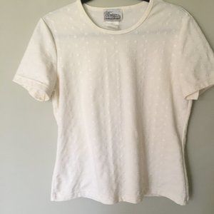 Eyelet T-shirt  in a buttery cream color